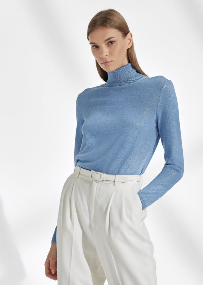 Sueter Ralph Lauren Mujer Azules - Lacquered Turtleneck - QKFJW0124